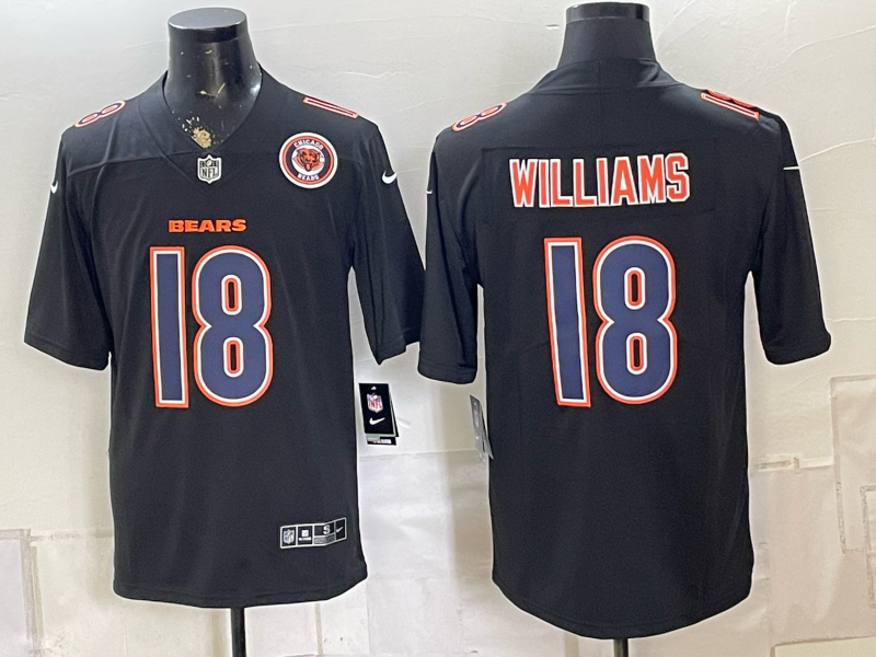 Men 2026 Chicago Bears #18 Williams Black Nike Limited NFL Jersey 0831005->baltimore orioles->MLB Jersey